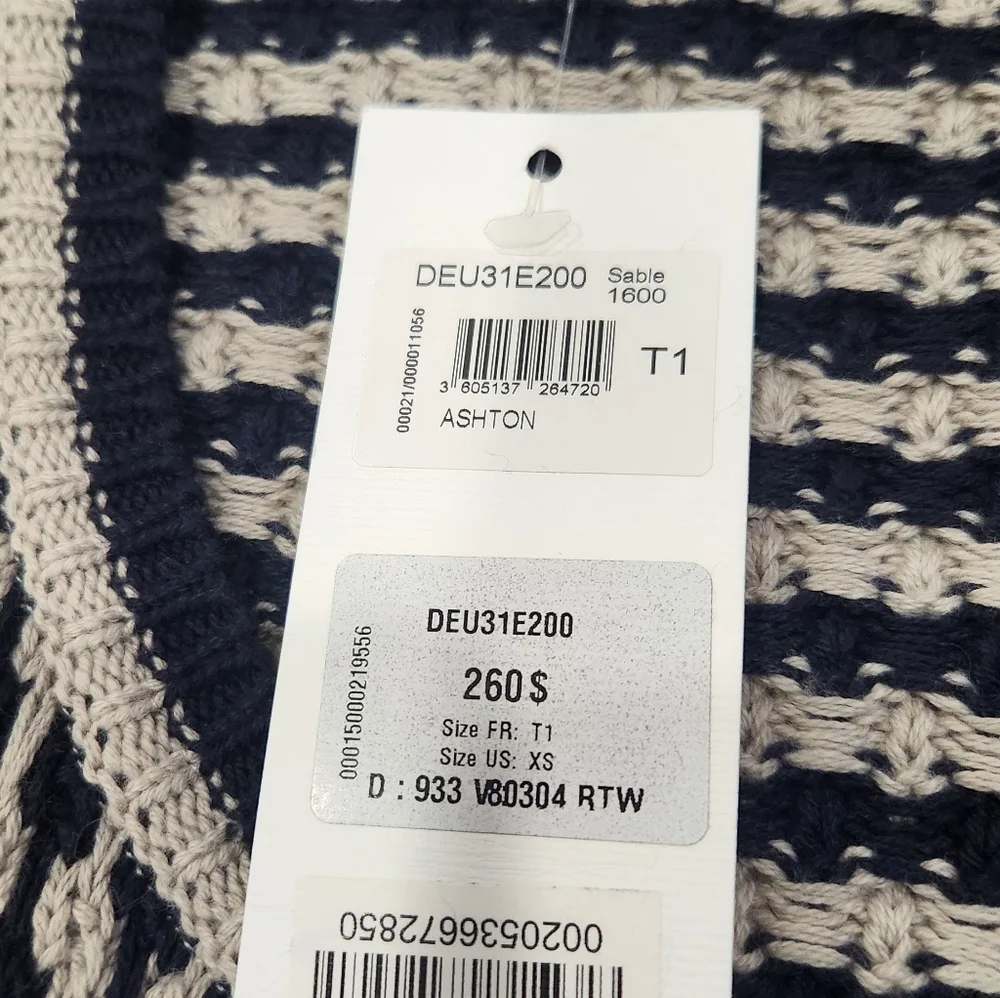 Gerard Darel Navy and White Patterned Cardigan Size 1 - Picture 9 of 15